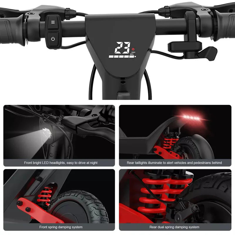 Trottinette Électrique HX Kixin X10 – Double Moteur, 100km, E-ABS, IP54 | CE/FCC/RoHS