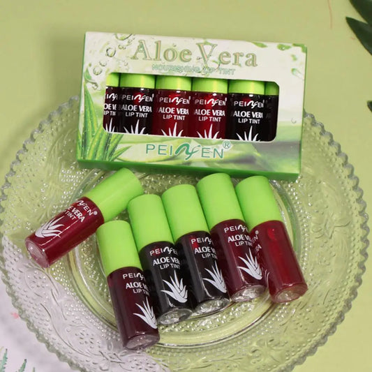 Set of 6 Aloe Vera Lip & Cheek Tints – Long-Lasting Hydrating Gloss