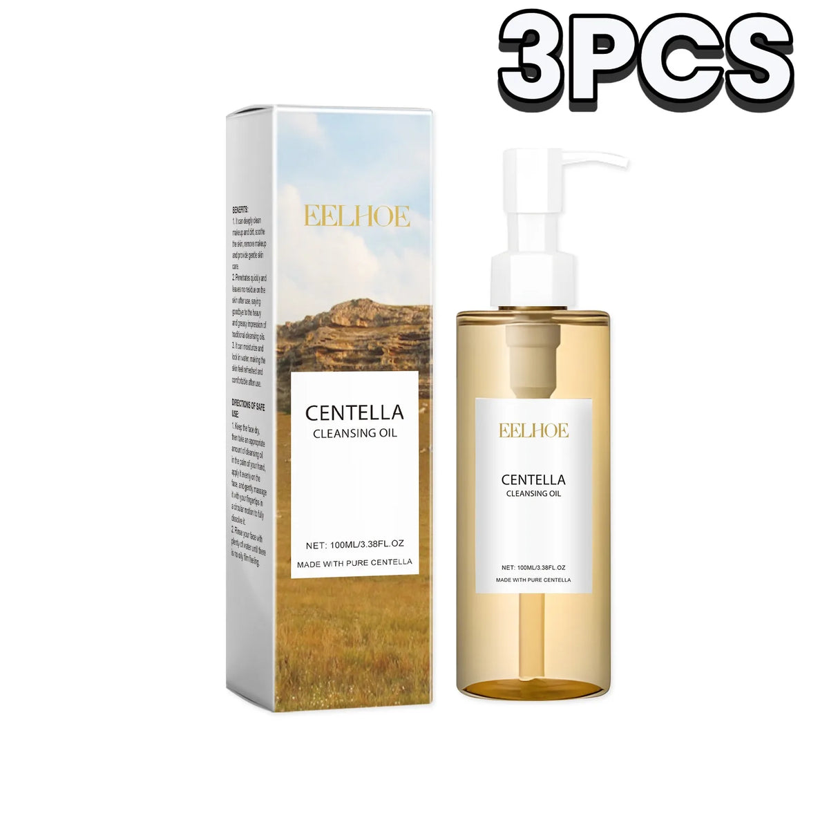 Huile Nettoyante Centella Asiatica EELHOE 3-en-1 – Visage, Yeux & Lèvres | Non-Comédogène | 100ml