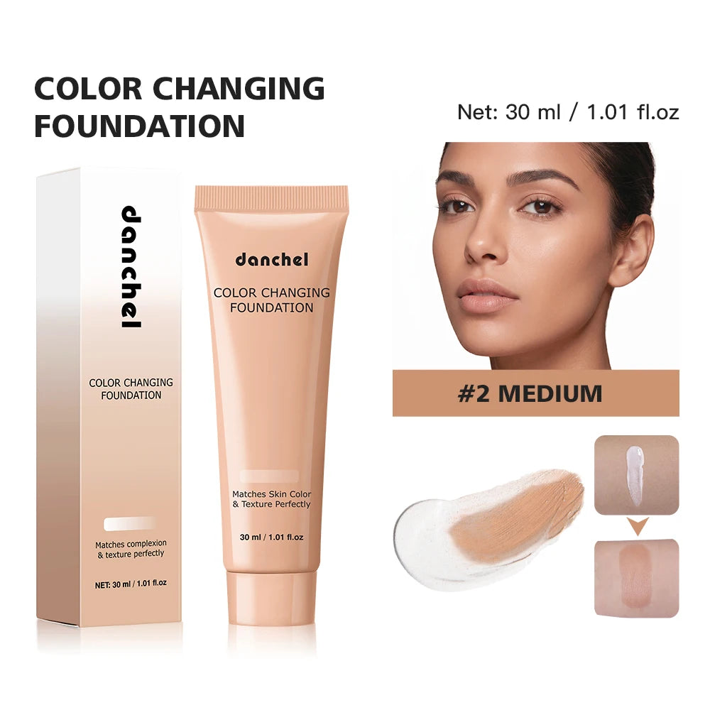 Fond de Teint Changeant de Couleur – Adaptation Automatique au Teint, 12H Longue Tenue