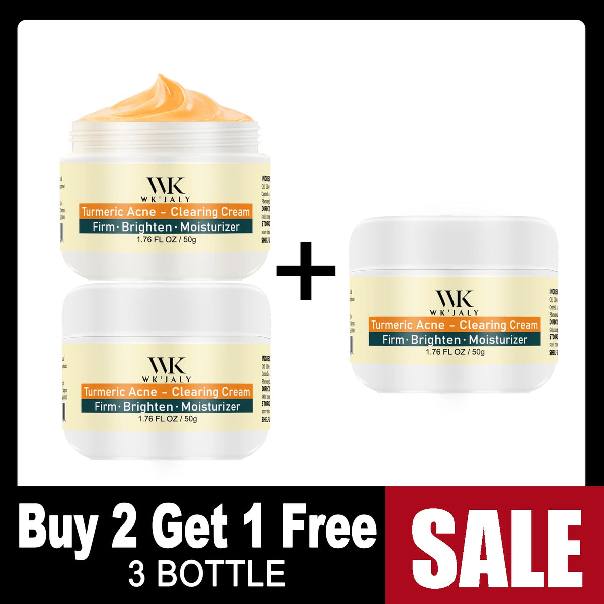 Crème Visage WK JALY au Curcuma – Anti‑Acné, Anti‑Taches & Éclat du Teint