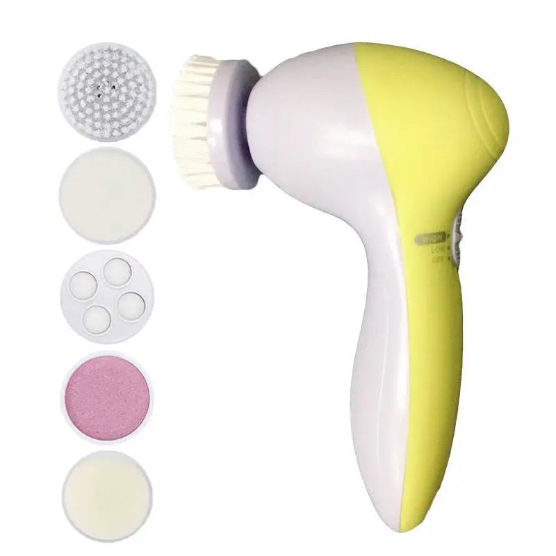 Brosse Nettoyante Visage Électrique 5 en 1 – Massage Vibrant & Anti-Points Noirs