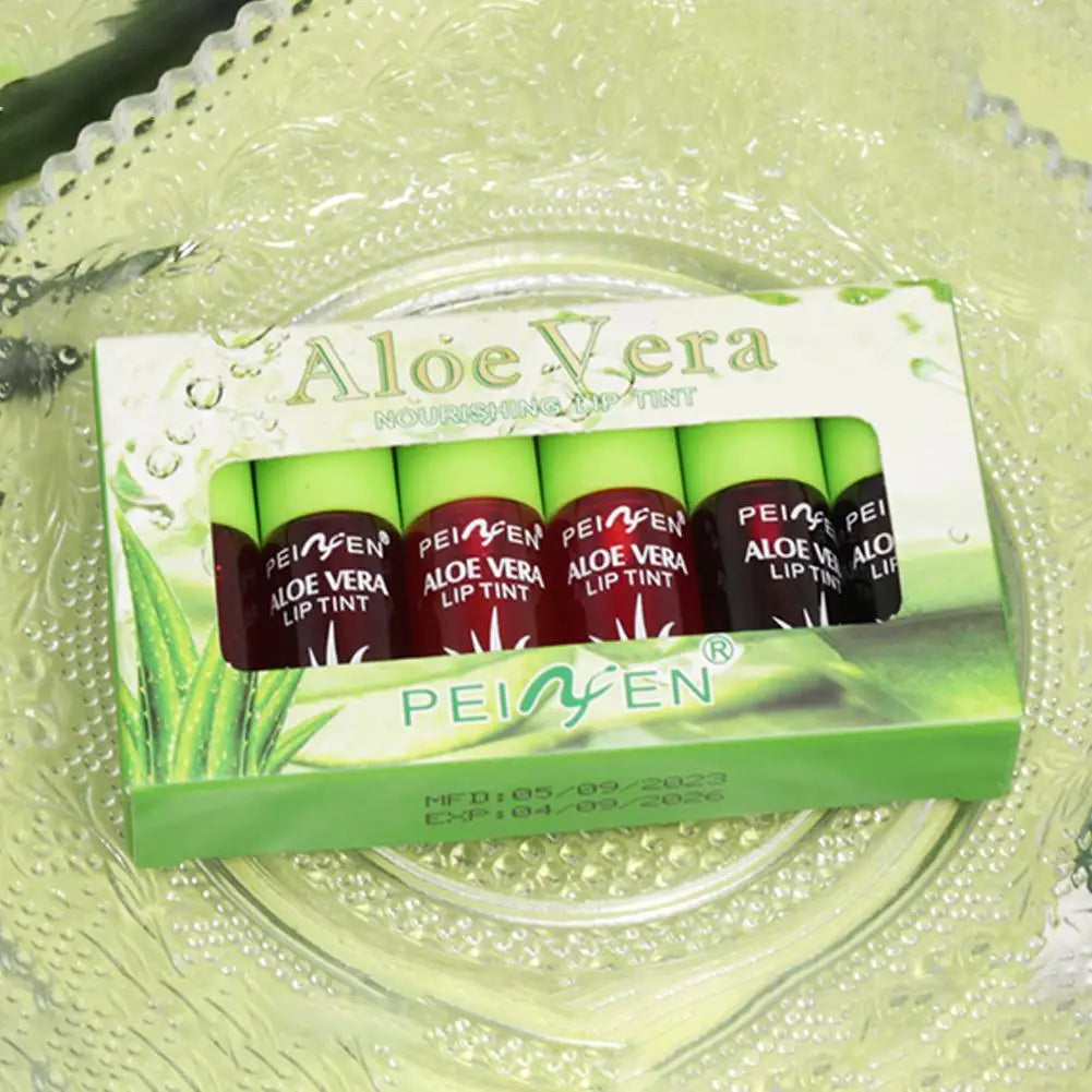 Set of 6 Aloe Vera Lip & Cheek Tints – Long-Lasting Hydrating Gloss