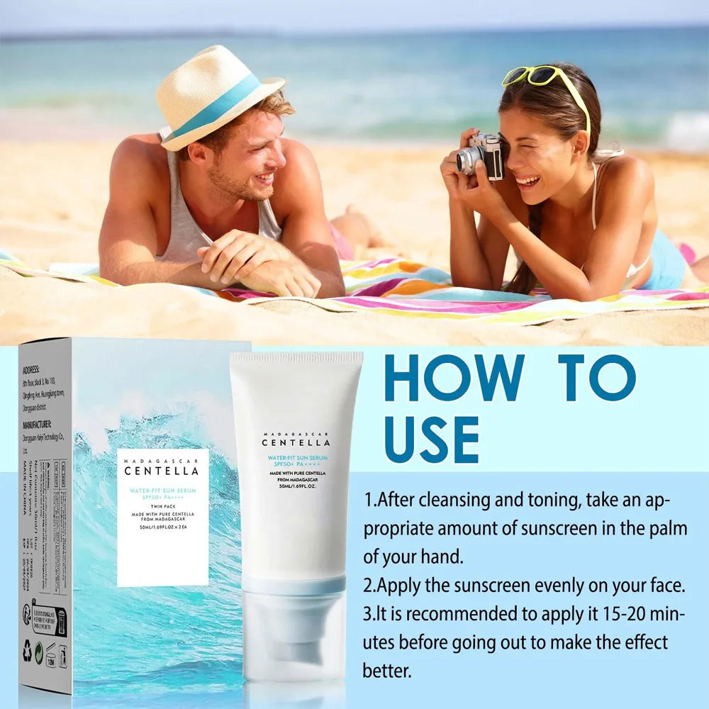 Crème Solaire Visage SPF50+ à la Centella – Protection UV, Hydratation & Éclat Coréen