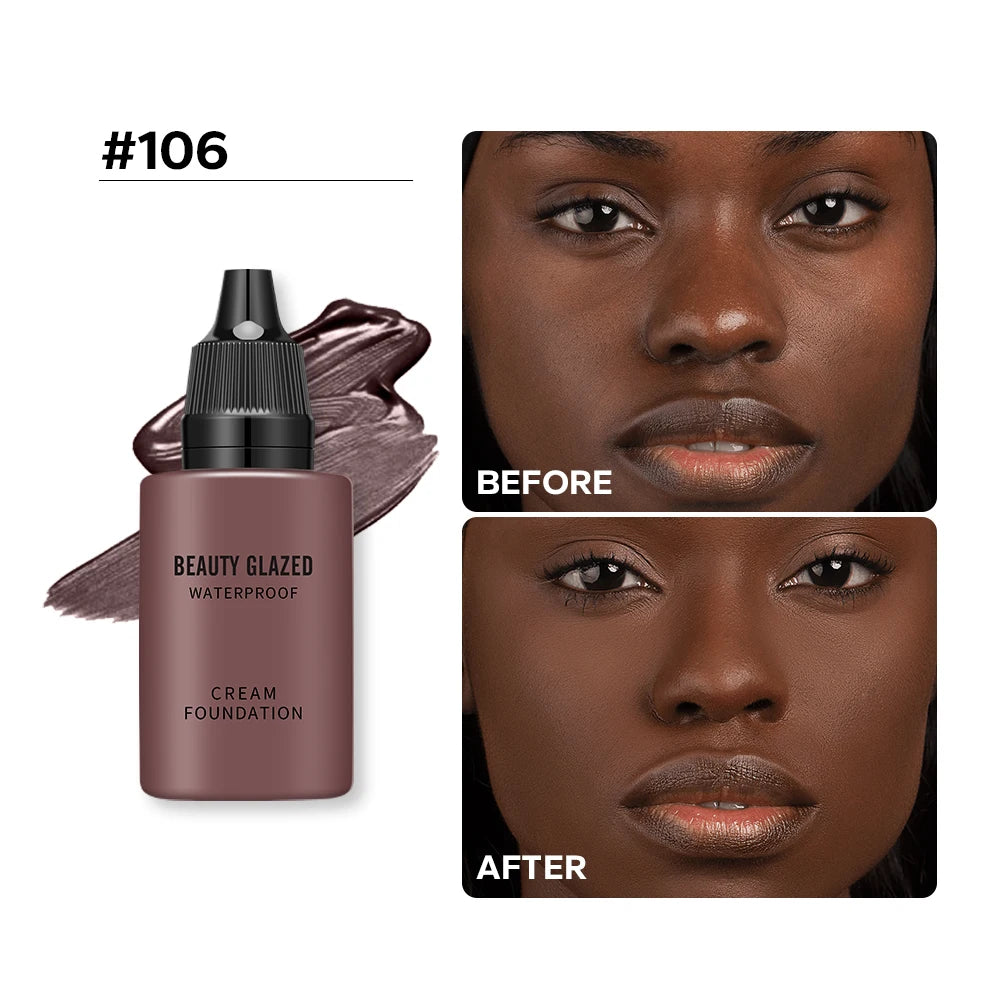 Fond de Teint Liquide Mat HD 24h – Beauty Glazed | Couvrance Totale & Waterproof