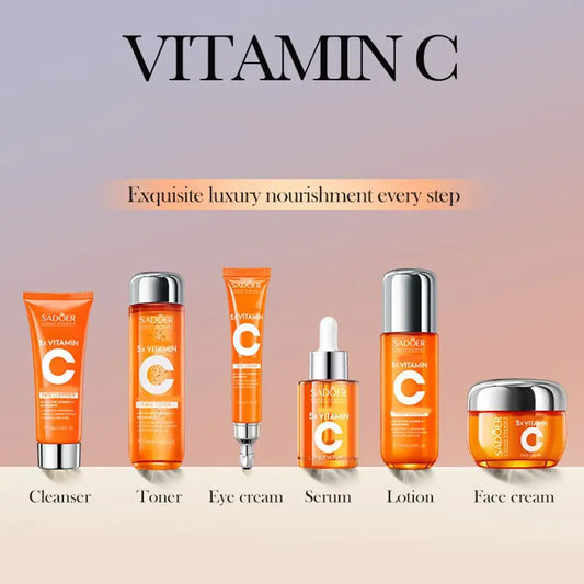5-Piece Vitamin C Korean Skincare Gift Set – Hydration, Anti-Aging & Radiance