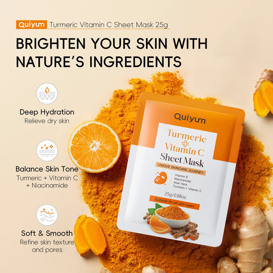 Coffret Soin Visage 13 Pièces QUIYUM | Curcuma & Vitamine C | Certifié CPNP + Trousse Offerte