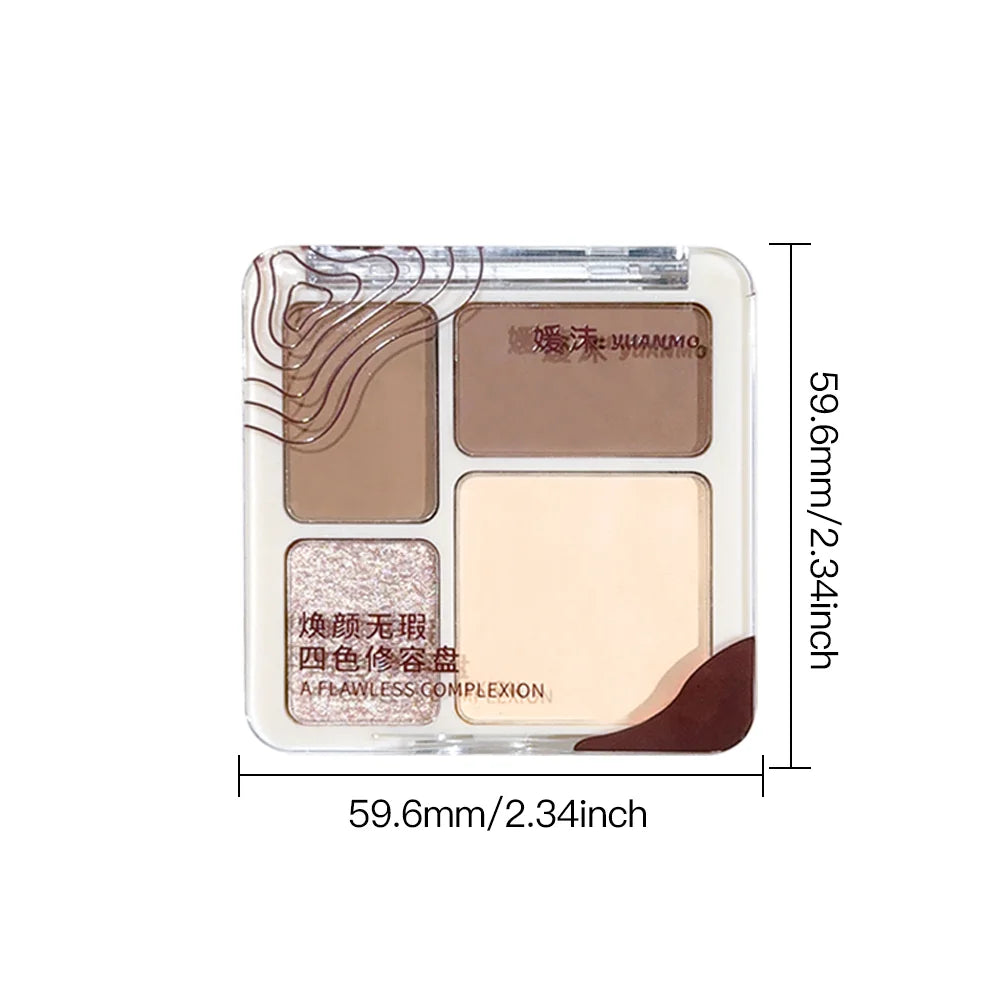 Palette Contouring & Highlighter 4 Couleurs – Sculpt, Illumine & Longue Tenue | CPNP