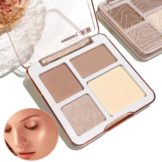 Palette Contouring & Highlighter 4 Couleurs – Sculpt, Illumine & Longue Tenue | CPNP