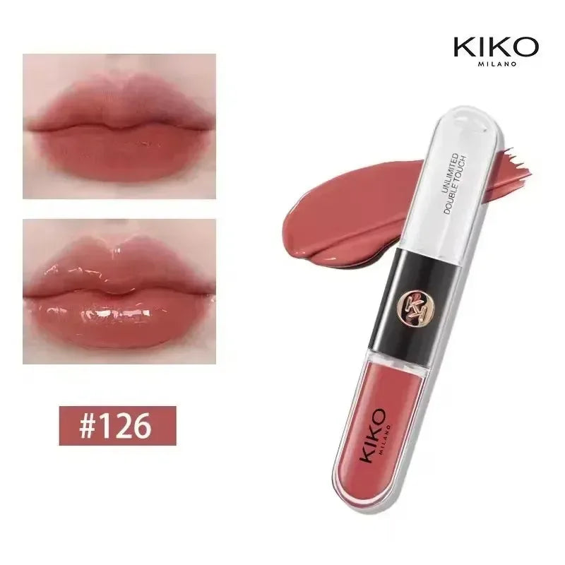 KIKO Milano – Rouge à Lèvres Double Tête & Gloss Miroir Transparent, Longue Tenue