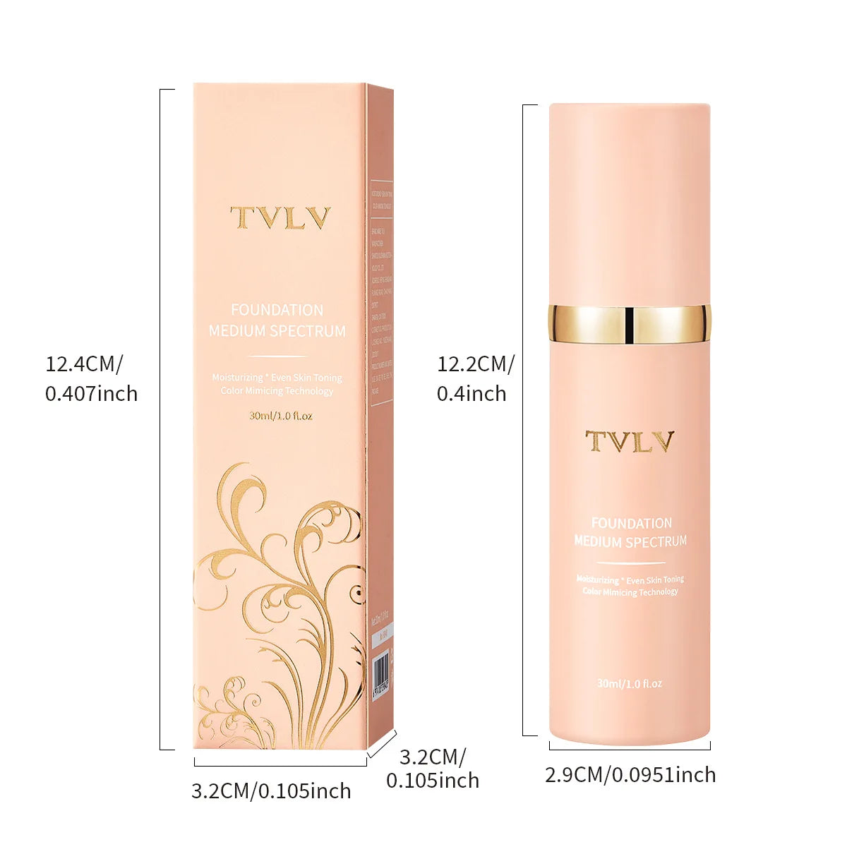 Fond de Teint TVLV 4-en-1 Mat Changeant de Couleur 30ml – Léger, Hydratant & Longue Tenue