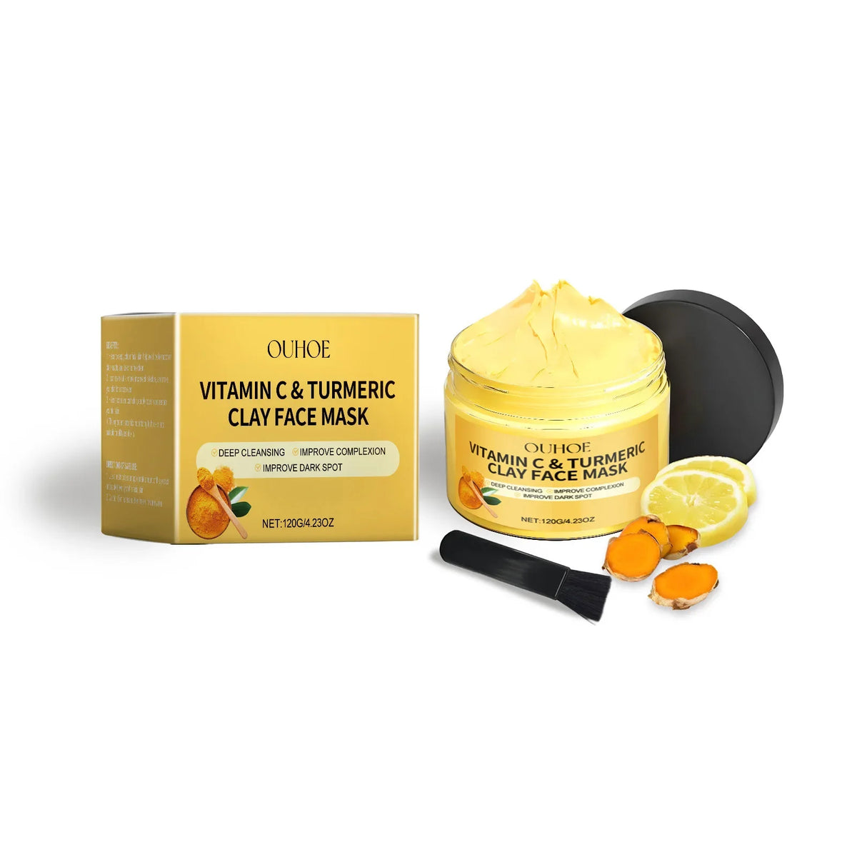 Masque Visage Vitamin C & Curcuma — Argile Purifiant & Éclat