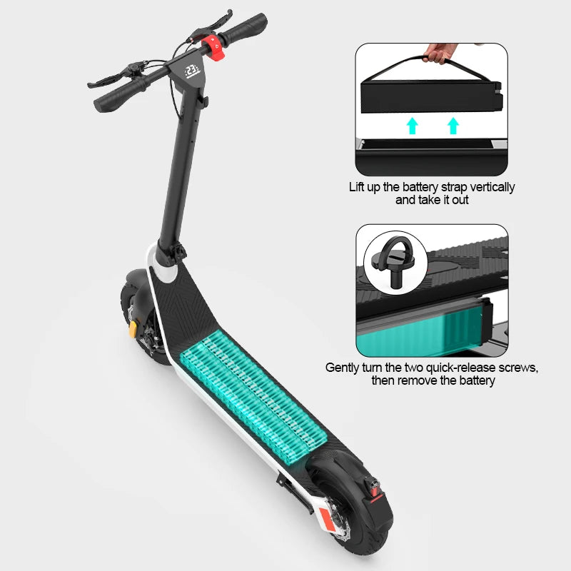 Trottinette Électrique HX X9 – Repliable, 65–100km, 3 Vitesses, IP54, Batterie Amovible | CE/FCC/RoHS