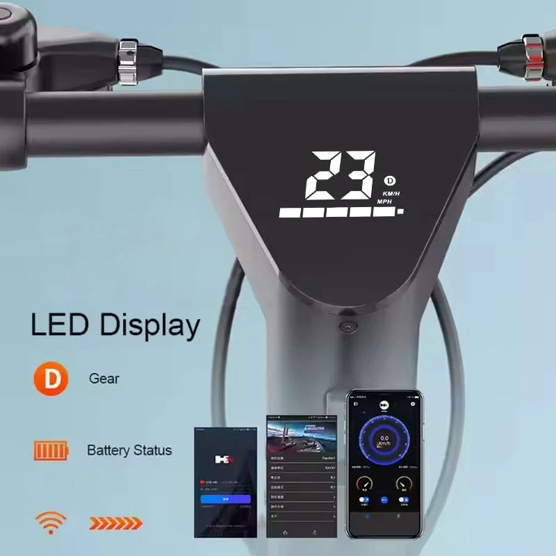 Trottinette Électrique HX X9 – Repliable, 65–100km, 3 Vitesses, IP54, Batterie Amovible | CE/FCC/RoHS