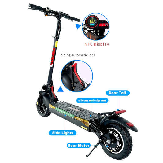 Trottinette Électrique Emanba L12 – 48V 13Ah, 4 Amortisseurs, 45km, Pneus 10" | Stock EU/UK/US