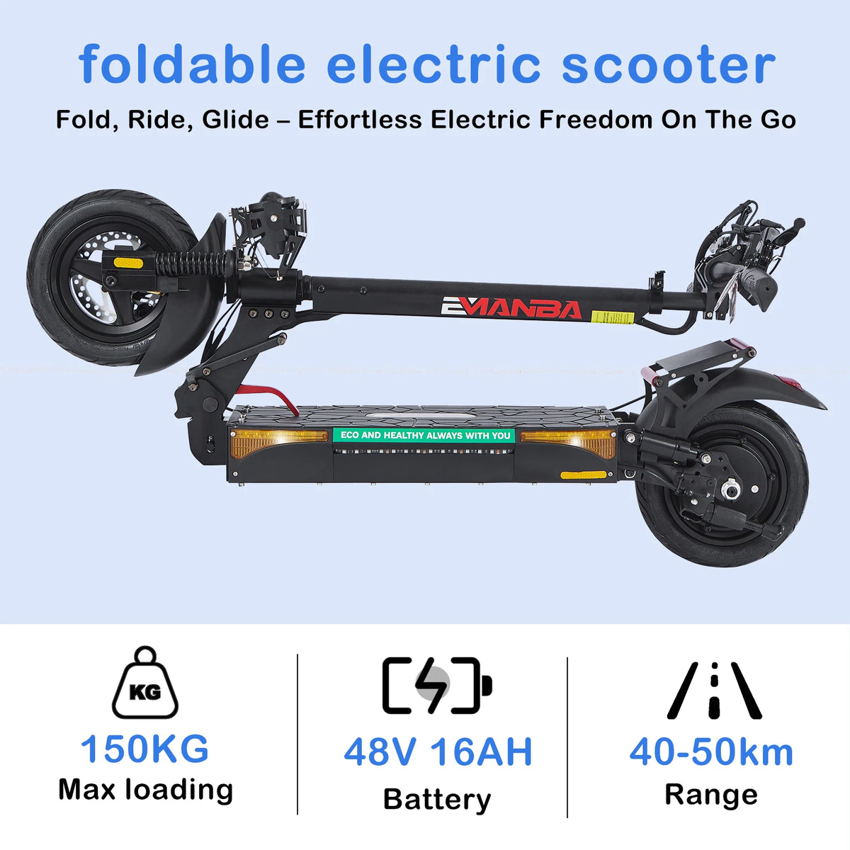 Trottinette Électrique Emanba L12 Ultra – 48V 16Ah, Full Suspension, 50km, Pneus 10" | Stock EU/UK/US