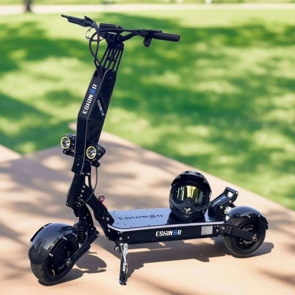 Trottinette Électrique Eshiner R7 – 72V, Jusqu'à 15000W, 150km, NFC, Freins Hydrauliques | Carbone