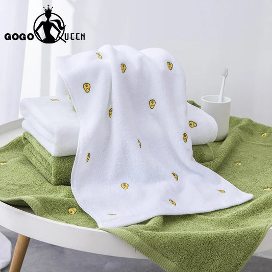 Serviette Visage Coton Motif Avocat 35x75cm – Douce, Absorbante & Lavable en Machine