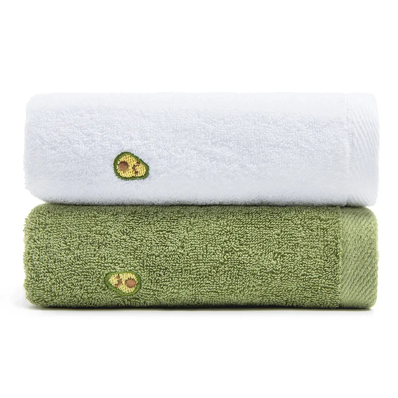 Serviette Visage Coton Motif Avocat 35x75cm – Douce, Absorbante & Lavable en Machine