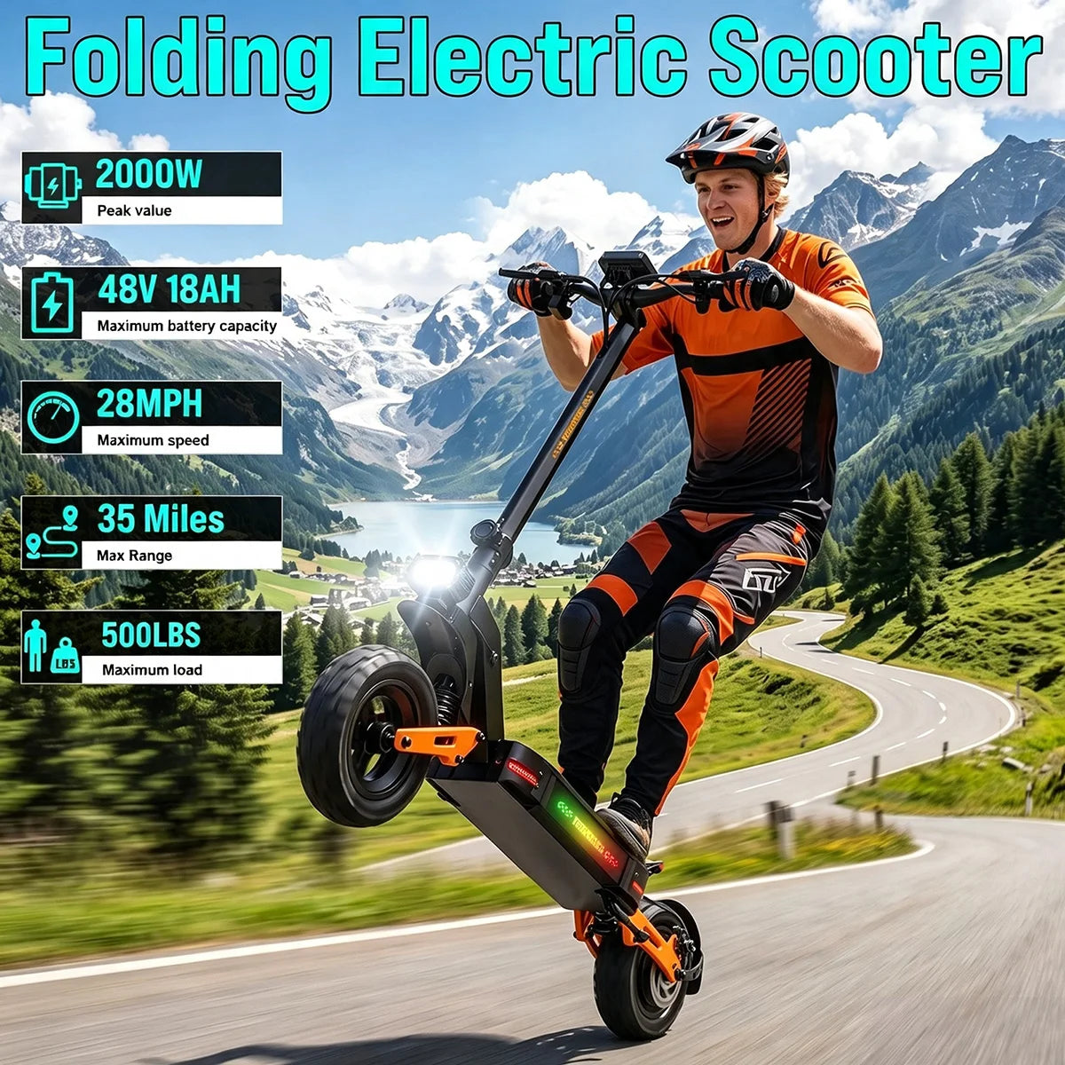 Trottinette Électrique 750W T3 – 48V 25Ah, Suspension Intégrale & Double Frein Disque | CE