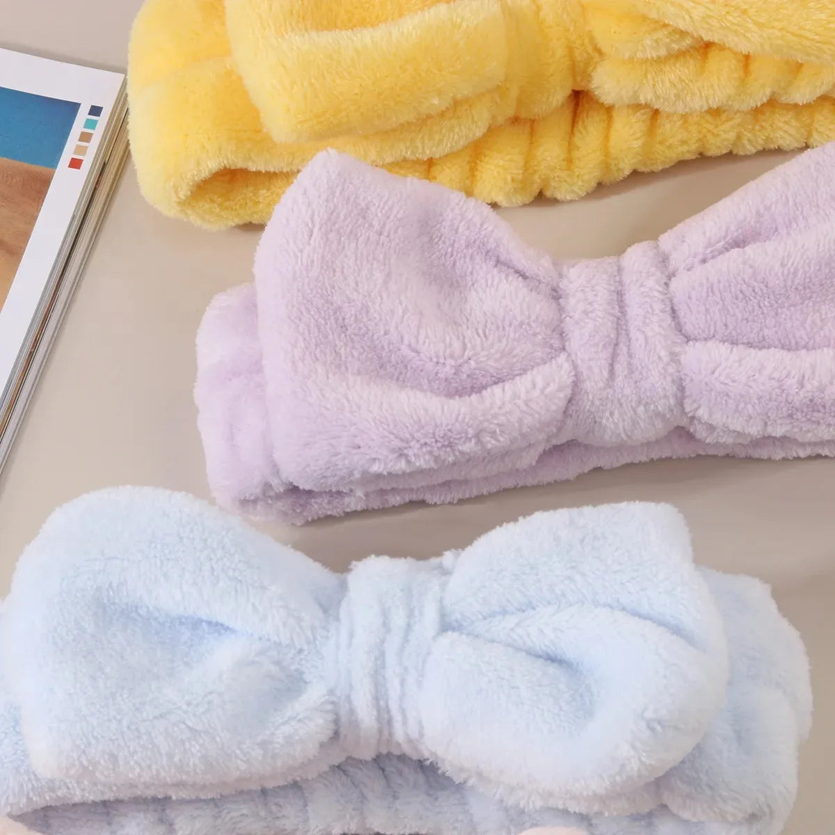 Bandeaux Spa & Poignets Absorbants – Set Beauté Coral Fleece