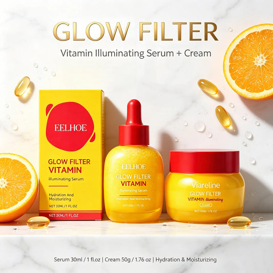 Coffret Sérum & Crème Éclat Vitamine C & Peptides – Hydratation & Luminosité 30ml + 50g