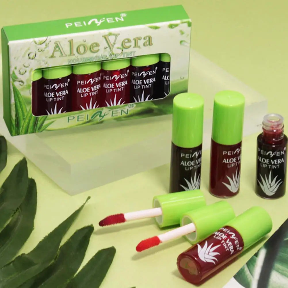 Set of 6 Aloe Vera Lip & Cheek Tints – Long-Lasting Hydrating Gloss