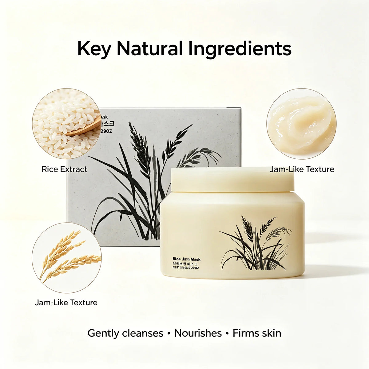 Masque Confiture de Riz Coréen 150g – Nettoyage Profond, Hydratation & Teint Lumineux