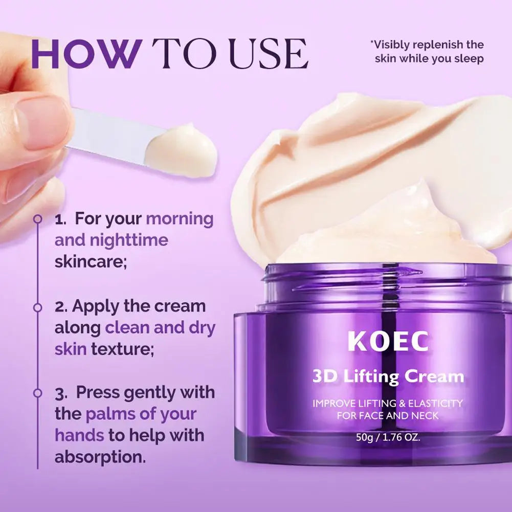 Coffret Soin Liftant 3D Visage & Cou – Crème, Sérum Ampoule & Brume | KOEC