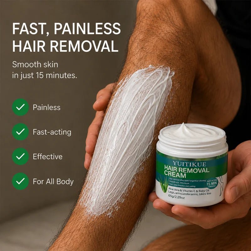 Crème Dépilatoire Aloe Vera & Vitamine E – Action Rapide 15 Min 65g
