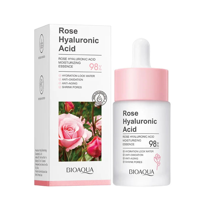 Rose Facial Care Set – Hyaluronic Essence, Eye Cream & Moisturizing Cream
