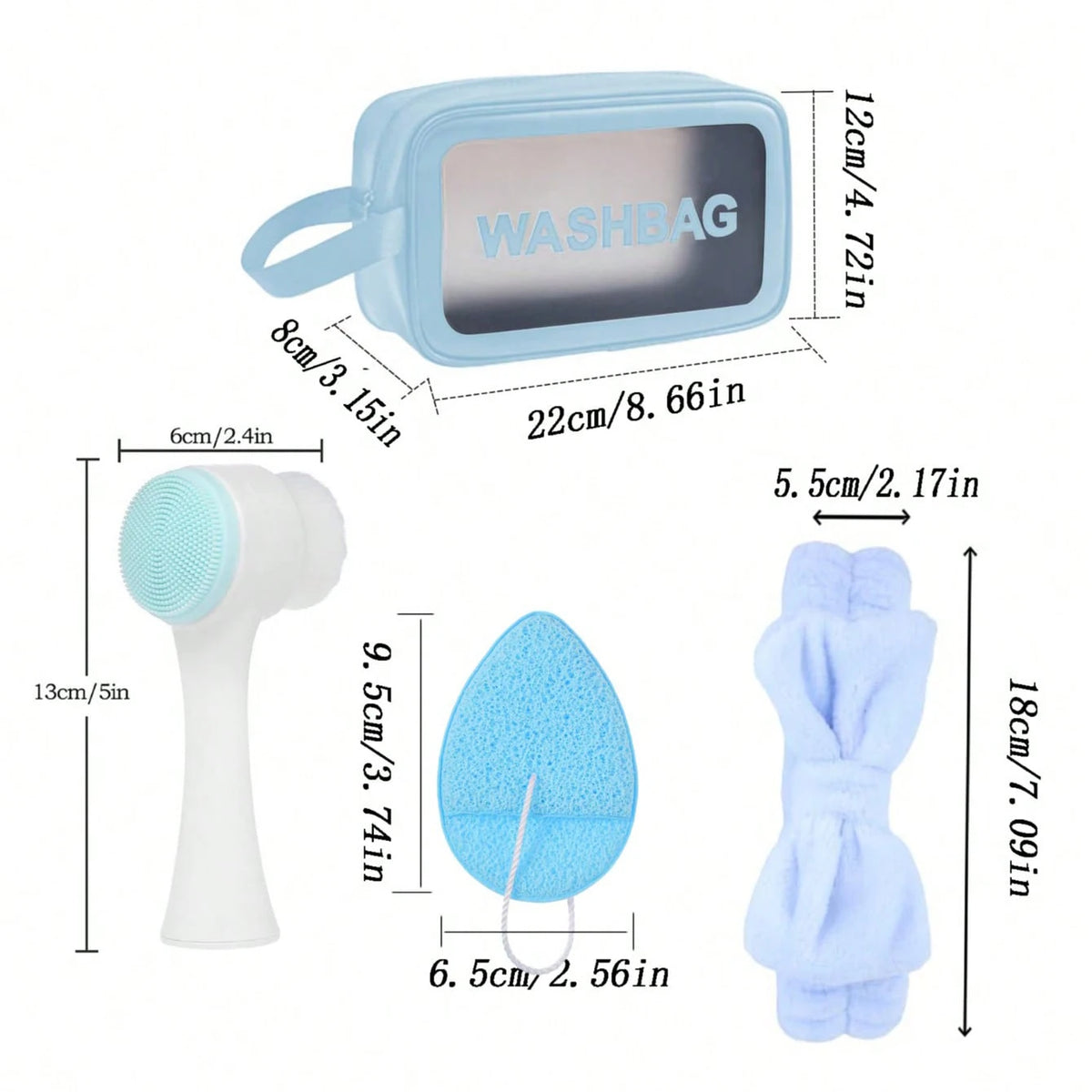 7-Piece Facial Care Kit – Brush, Roller, Headband & Cleansing Accessories
