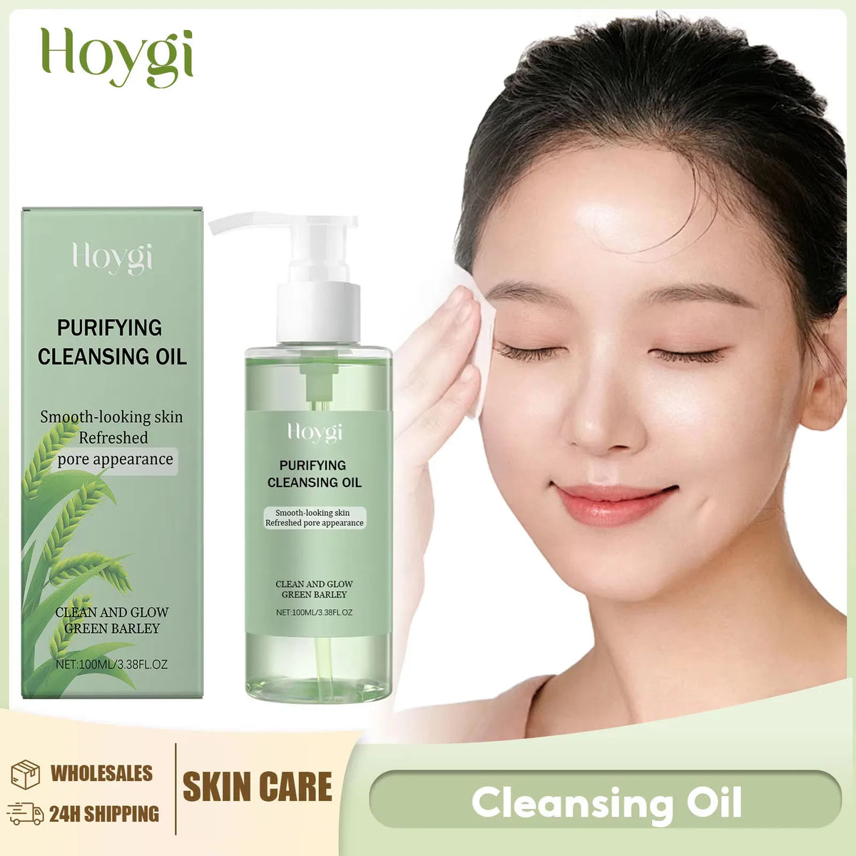 Huile Démaquillante Visage Hoygi – Purifiante, Resserrante des Pores, Douce et Non Irritante – Élimine Points Noirs et Maquillage 100ml