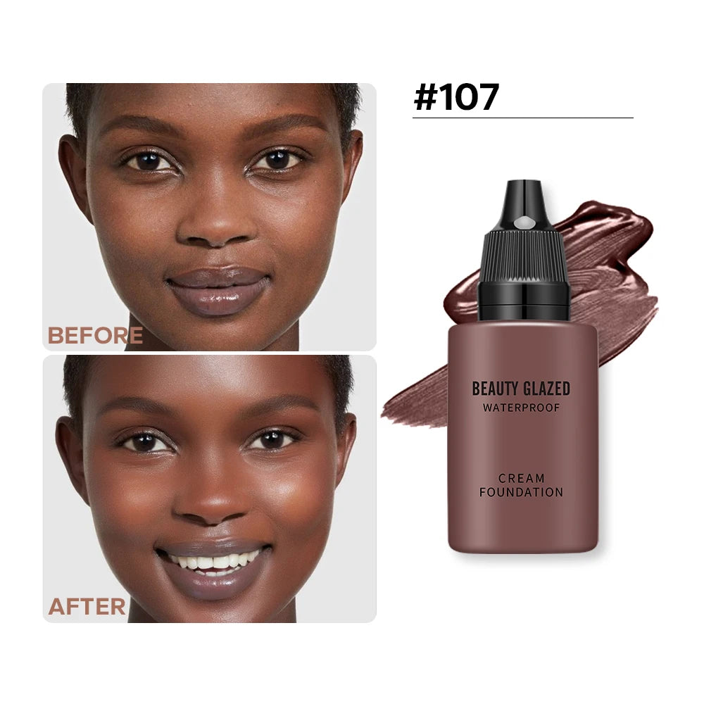 Fond de Teint Liquide Mat HD 24h – Beauty Glazed | Couvrance Totale & Waterproof