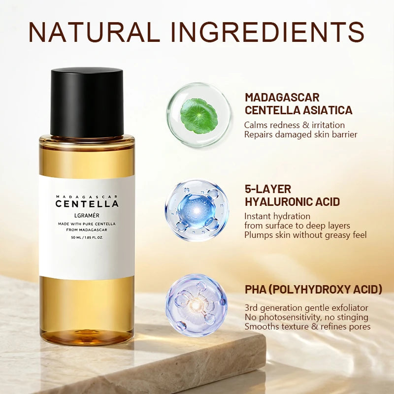 Toner Centella Asiatica & Acide Hyaluronique – Hydratant, Apaisant & Exfoliant PHA