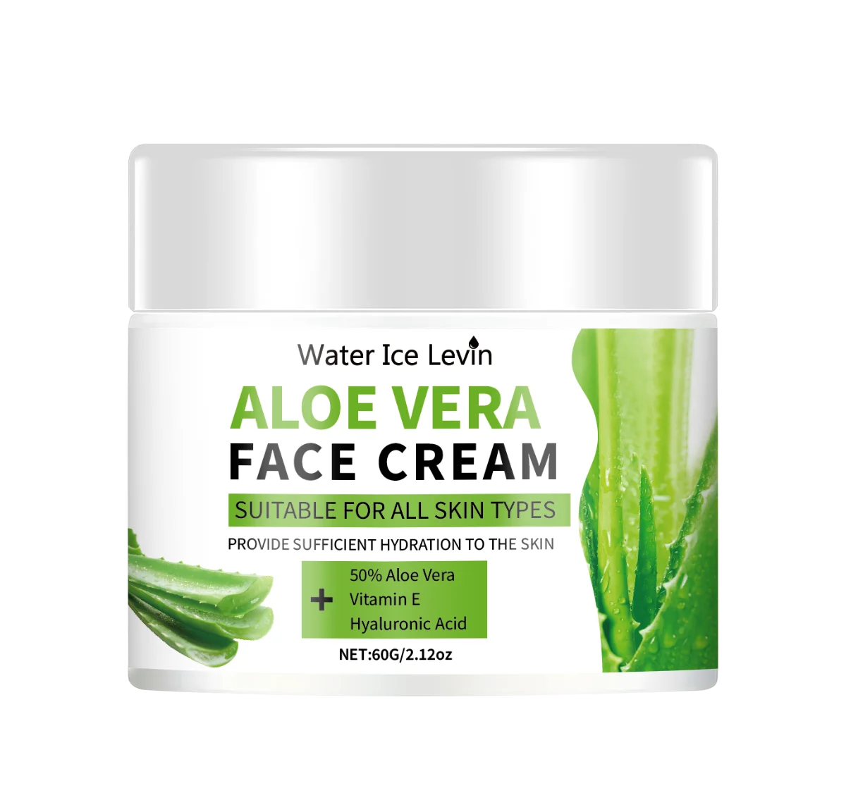 Crème Visage Aloe Vera Hypoallergénique – Acide Hyaluronique & Collagène