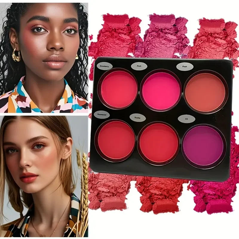 Palette Blush Matte 6 Teintes Grand Format | Contouring & Longue Tenue