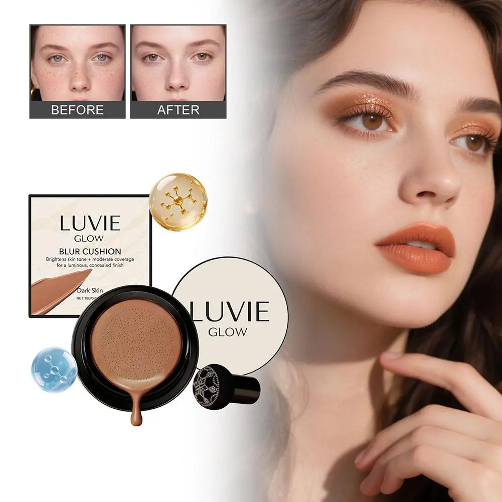 Glow Foundation Mushroom Head Air Cushion CC BB Cream Full Coverage Makeup Foundation Long Lasting Hydrating Even Skin Tone