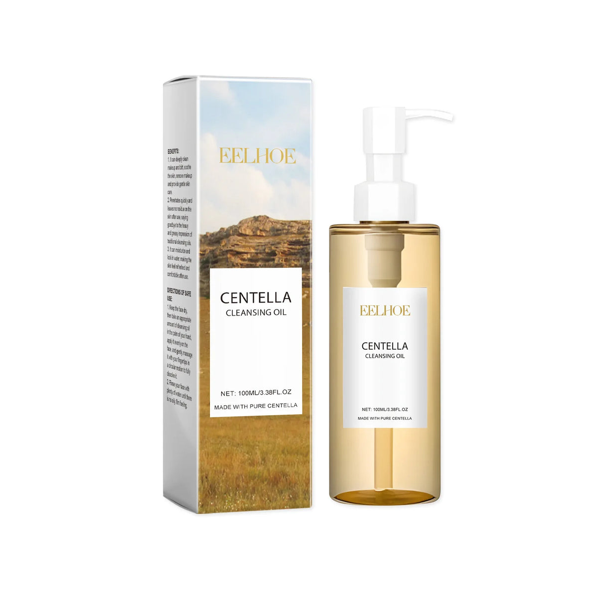 Huile Démaquillante Centella Asiatica EELHOE – Vitamine E, Anti-Points Noirs & Pores | 100ml