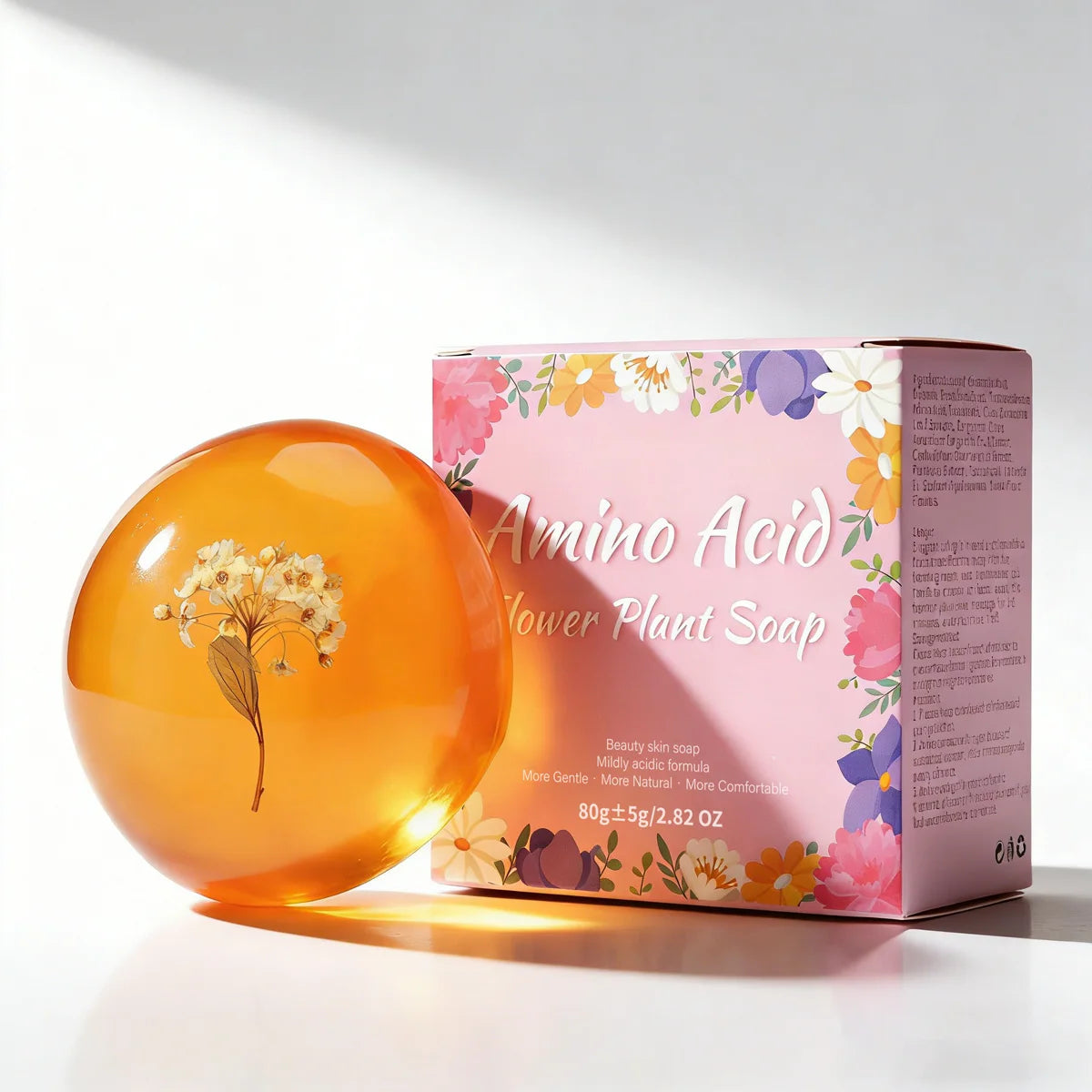 Savon Artisanal Naturel aux Acides Aminés & Huile de Coco – Hydratant & Éclat 80g