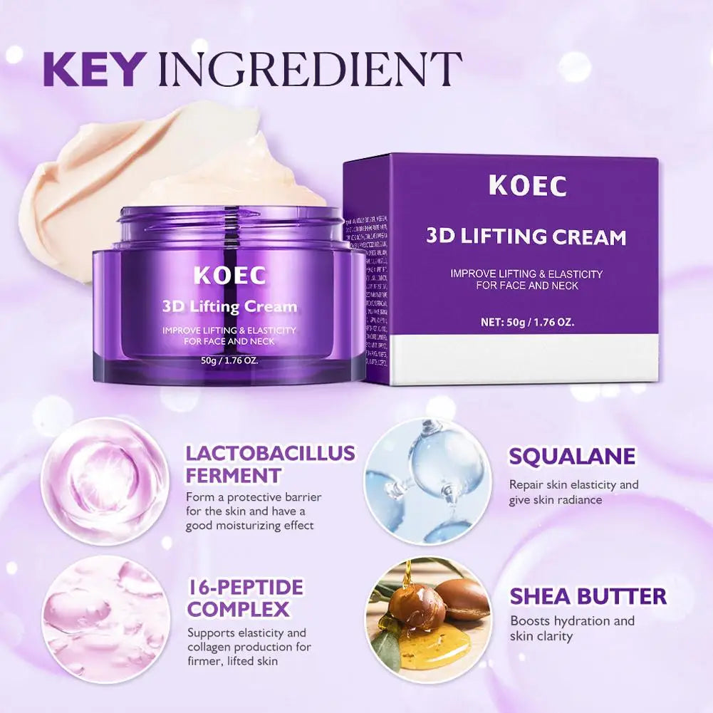Coffret Soin Liftant 3D Visage & Cou – Crème, Sérum Ampoule & Brume | KOEC