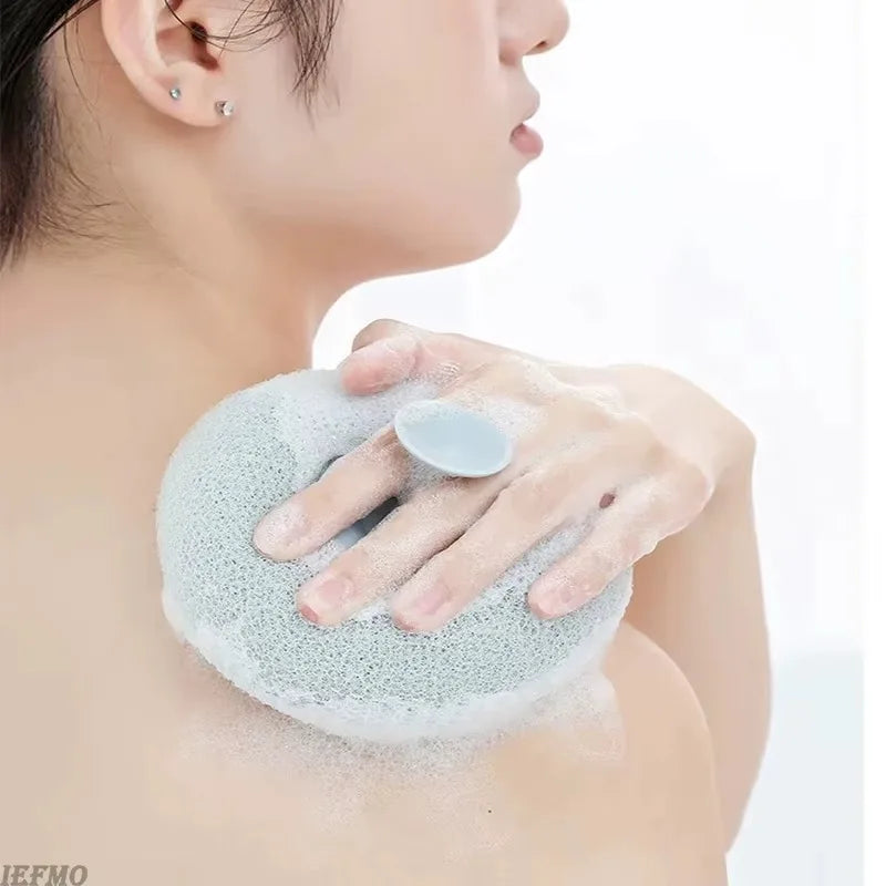 Éponge de bain circulaire pour massage – 4 pièces, filet moussant avec ventouse