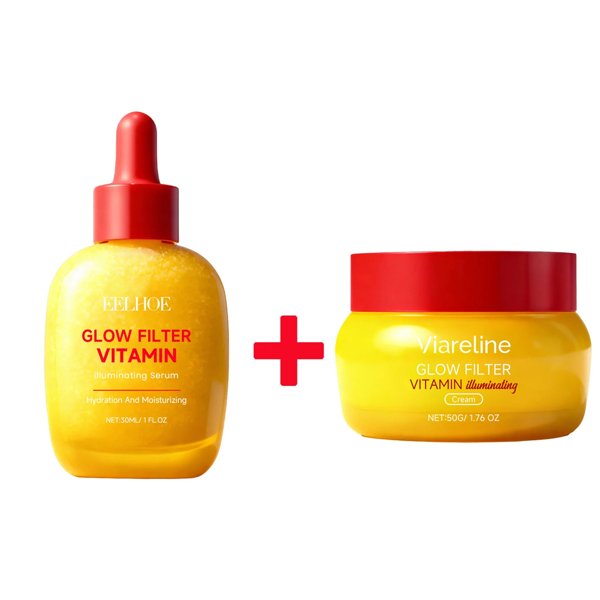 Coffret Sérum & Crème Éclat Vitamine C & Peptides – Hydratation & Luminosité 30ml + 50g