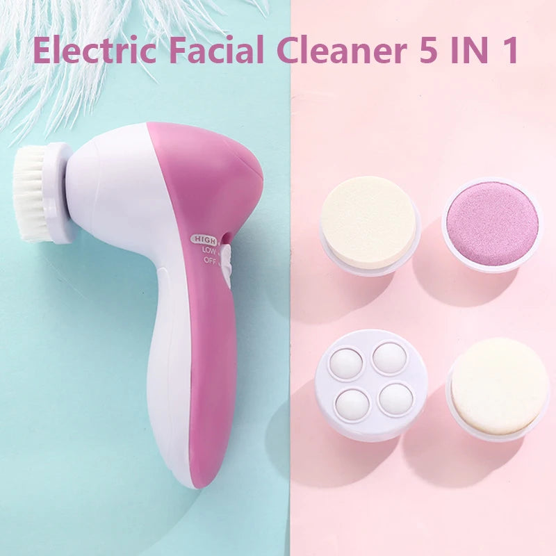 Brosse Nettoyante Visage 5 en 1 – Masseur Électrique Anti-Points Noirs