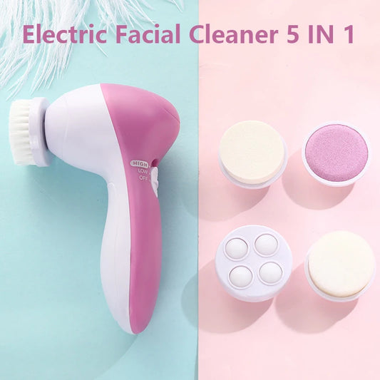 Brosse Nettoyante Visage 5 en 1 – Masseur Électrique Anti-Points Noirs