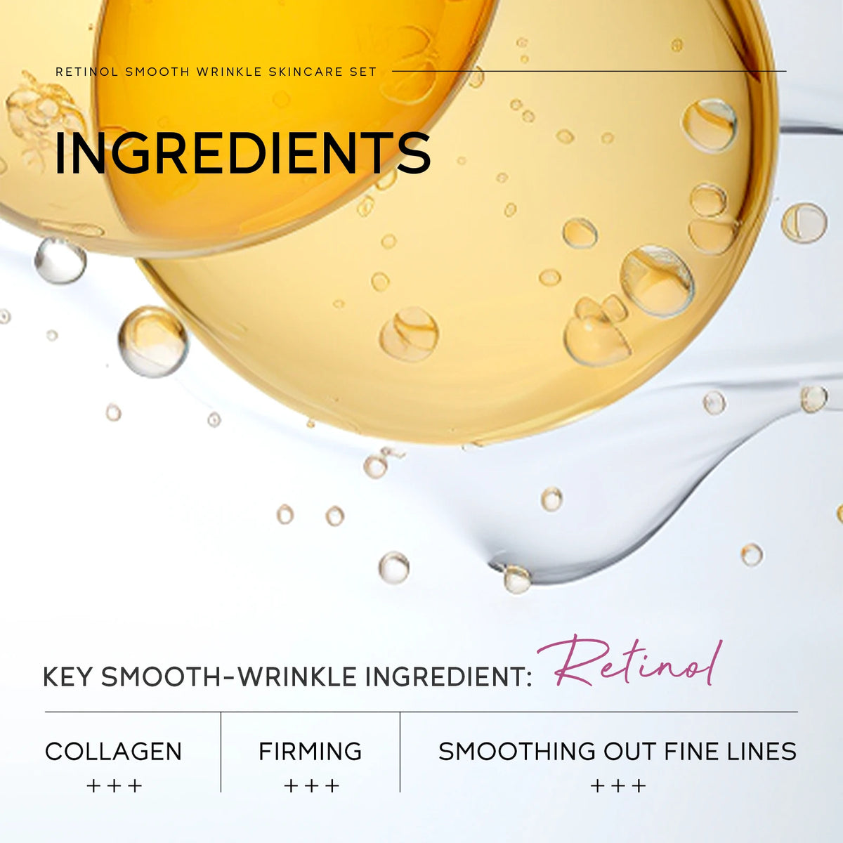 QUIYUM Coffret Soin Anti-Rides au Rétinol – Sérum, Contour des Yeux & Crème