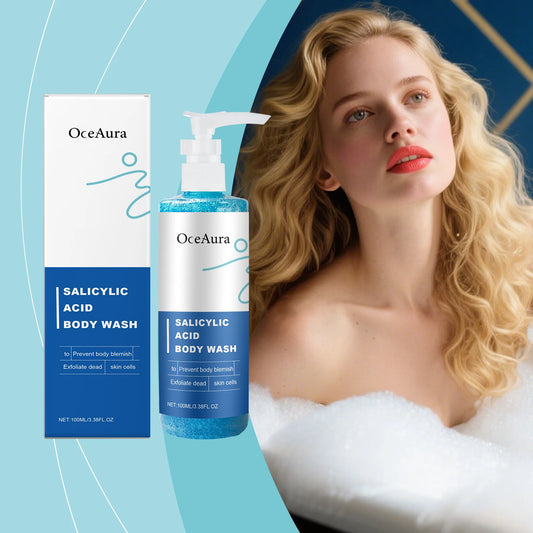 Gel Douche Exfoliant à l'Acide Salicylique OceAura – Anti-Pores & Éclat | 100ml