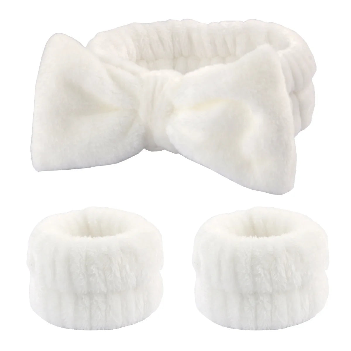 Bandeaux Spa & Poignets Absorbants – Set Beauté Coral Fleece
