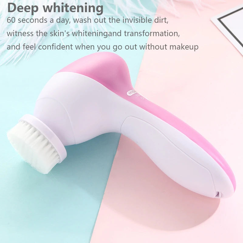 Brosse Nettoyante Visage 5 en 1 – Masseur Électrique Anti-Points Noirs