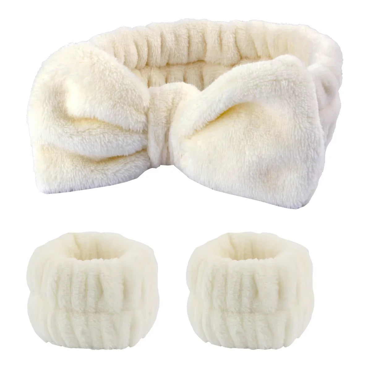 Bandeaux Spa & Poignets Absorbants – Set Beauté Coral Fleece